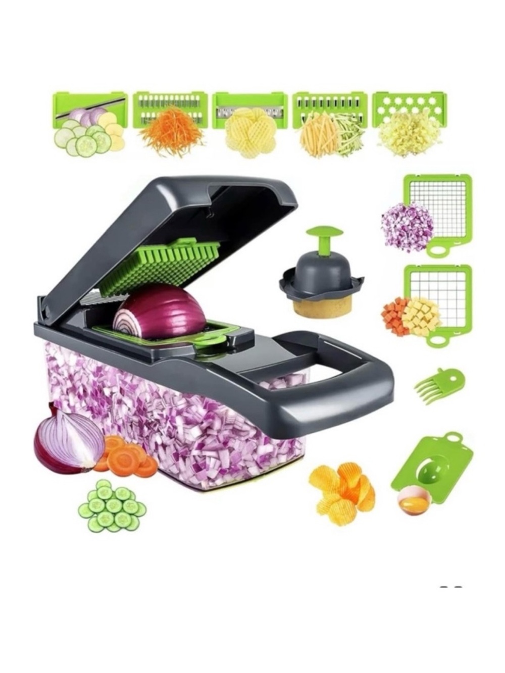 🆕- 16 in 1 Multifunctional Vegetable Chopper/Slicer/ Dicer Prep Tool Set